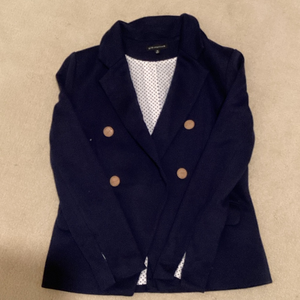 Elegant Navy Blazer with Gold Buttons